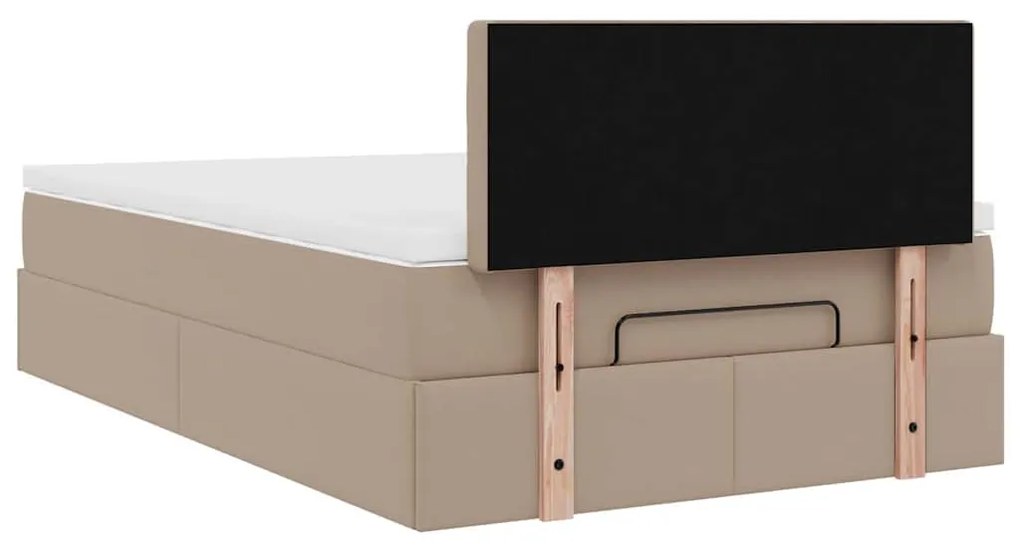 oszmán ágykeret matraccal cappuccino 120x200cm műbőrrel