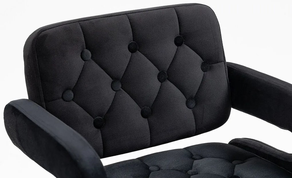HR8403KW Fekete modern velúr szék fekete lábbal
