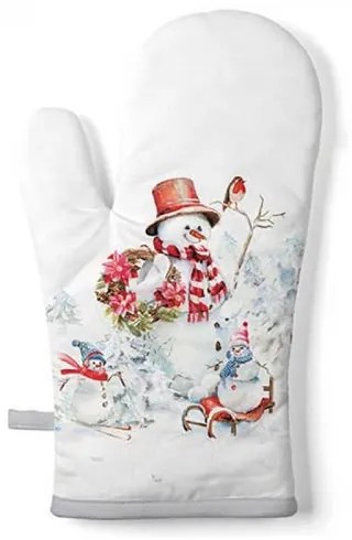 Sporty snowmen edényfogó kesztyű 18x30cm, 100% pamut
