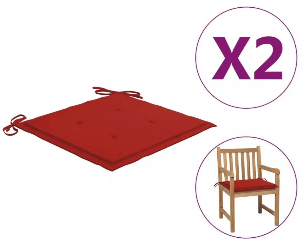 2 db piros párna kerti székhez 50 x 50 x 3 cm