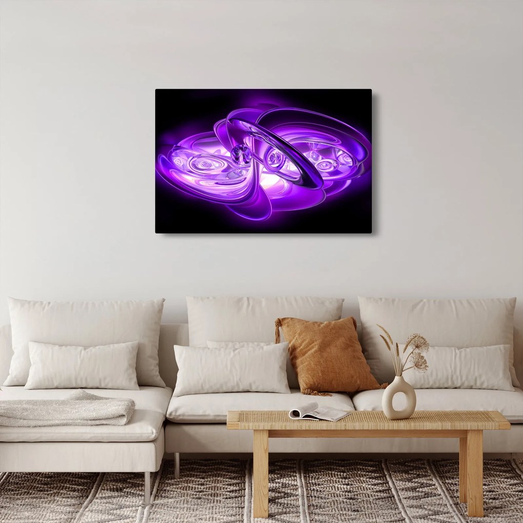 Lila fraktálos kép (90x60 cm)