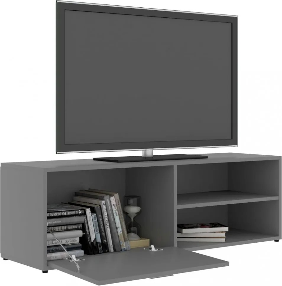 szürke szerelt fa TV-szekrény 120 x 34 x 37 cm