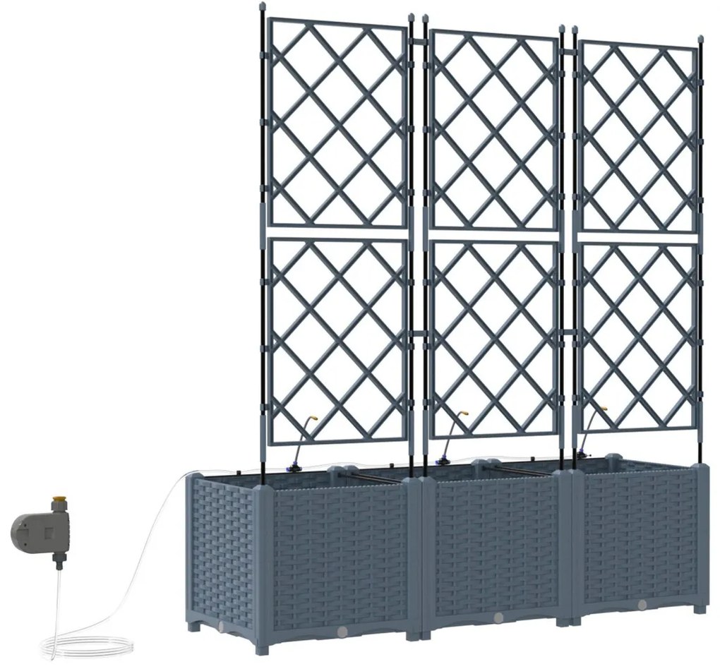 Kerti ültetők Világosszürke 120 x 40 x 142 cm Acél