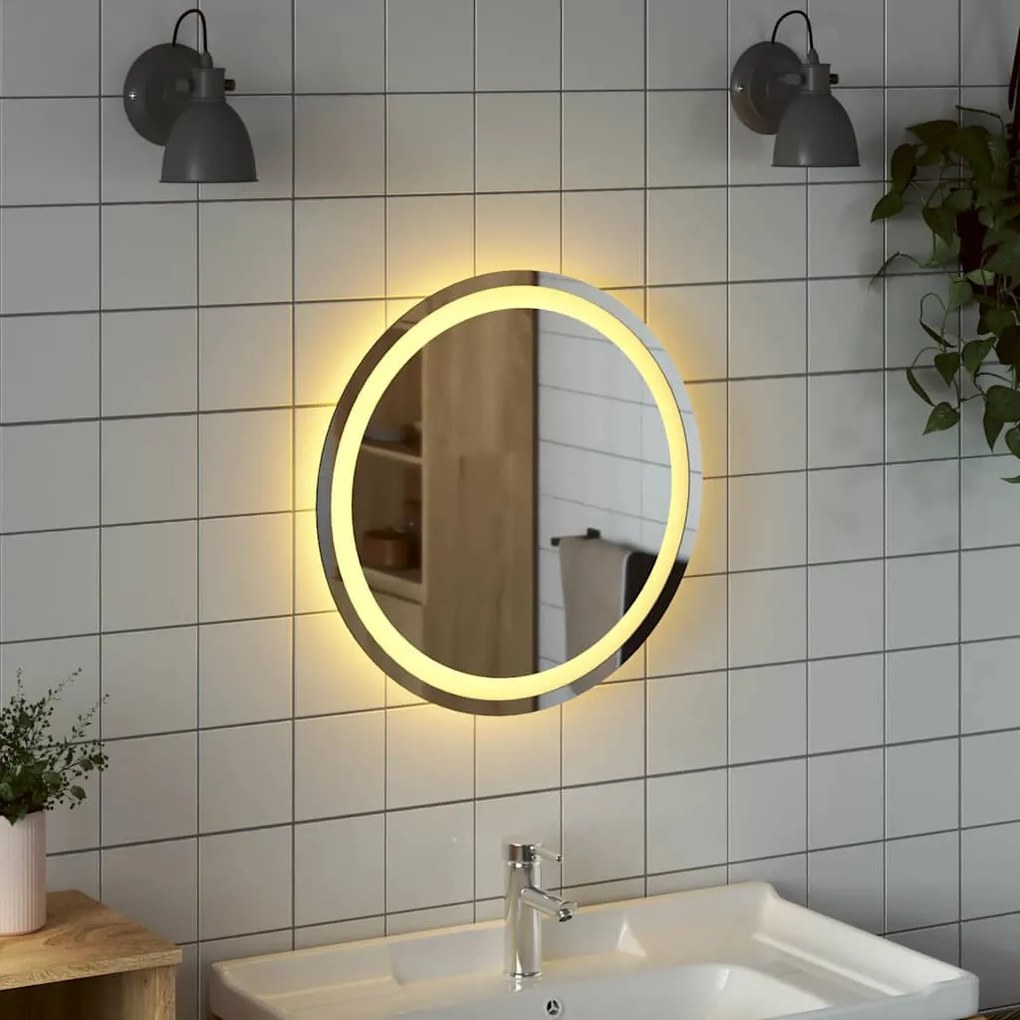 kerek LED-es fürdőszobai tükör 50 cm