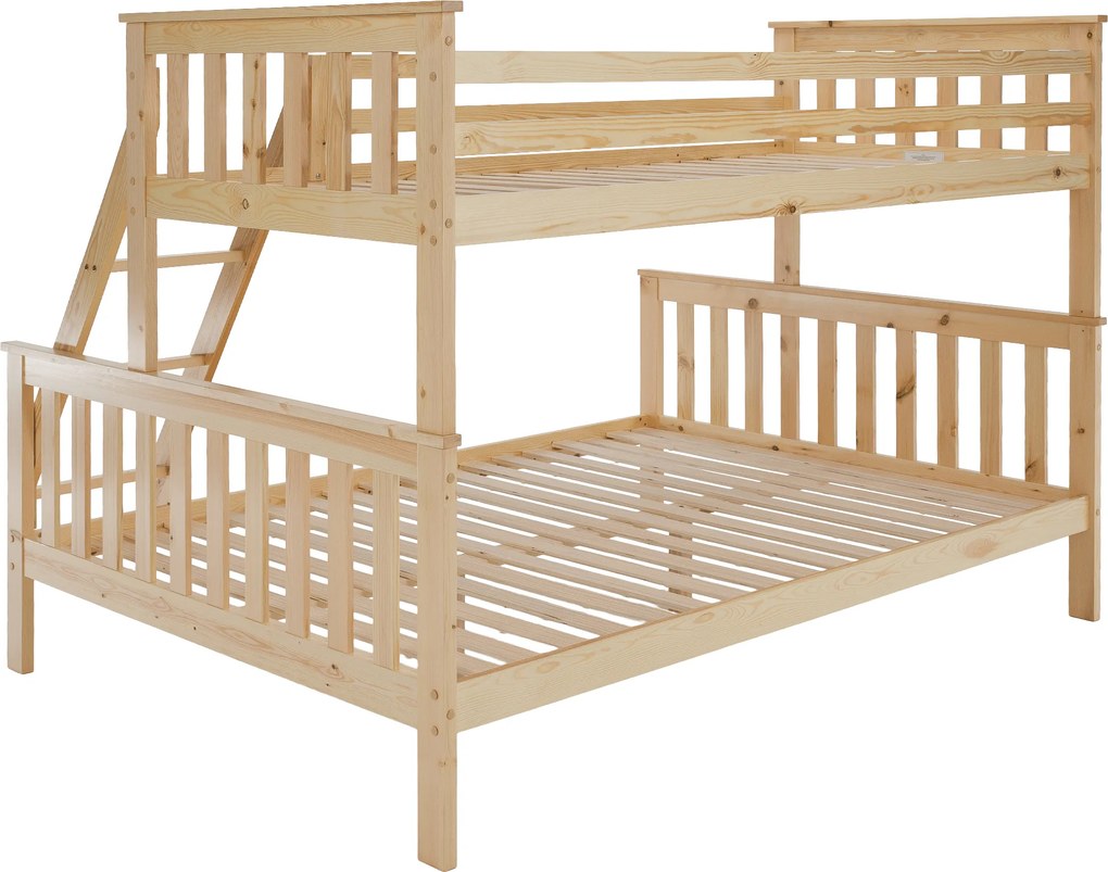 Kinyitható emeleteságy, természetes tűnyalábos fenyő, LUINI