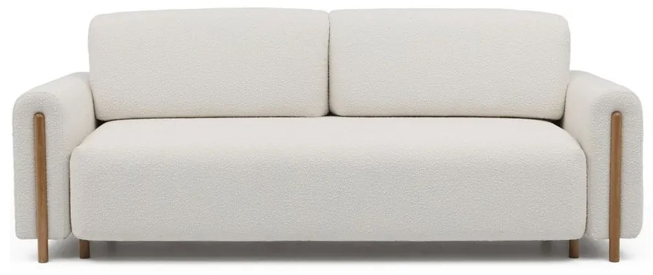 Elefántcsont színű buklé kinyitható-tárolóhelyes kanapé 244 cm Arcadova – ELTAP