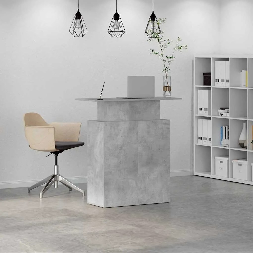 recepciós pult betonszürke 100x40x104 cm szerelt fa