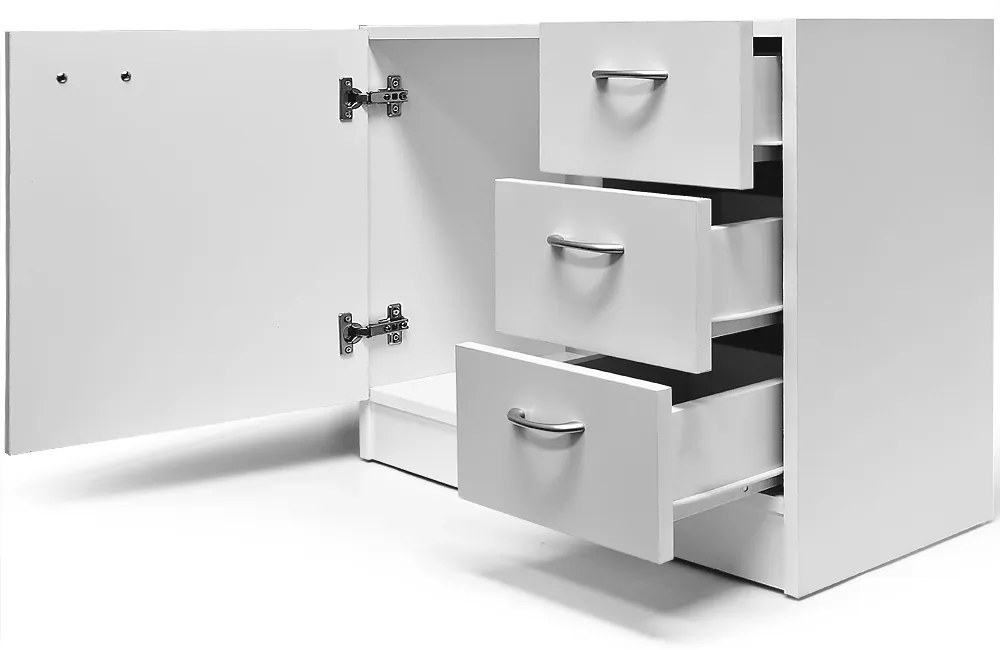 Casaria® Fürdőszobai szekrény 3 fiókkal