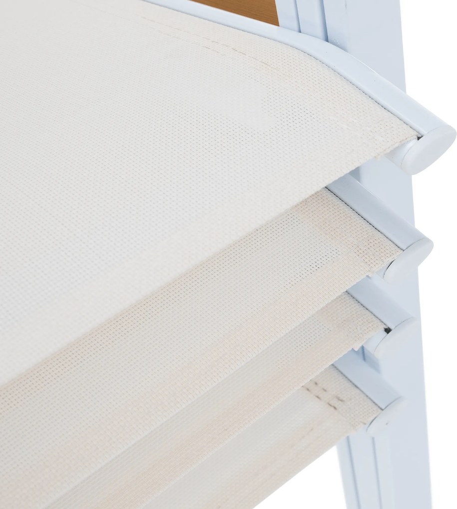 Kerti rakásolható szék, fehér acél/tölgy, BONTO