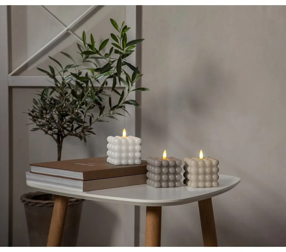 Flamme Dot fehér LED viaszgyertya, magasság 9,5 cm - Star Trading