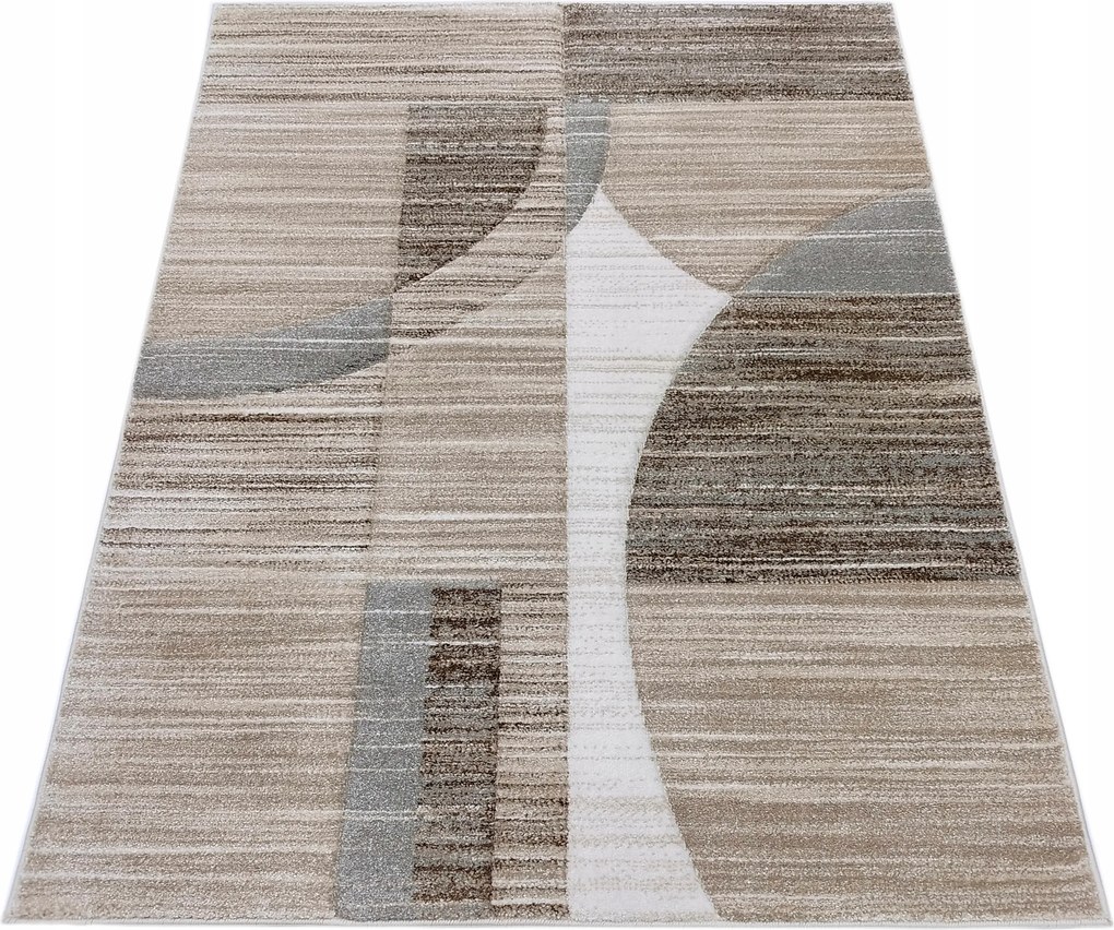 Szőnyeg 120x180 Bézs Modern Geometrikus Hálószoba Nappali Masszív