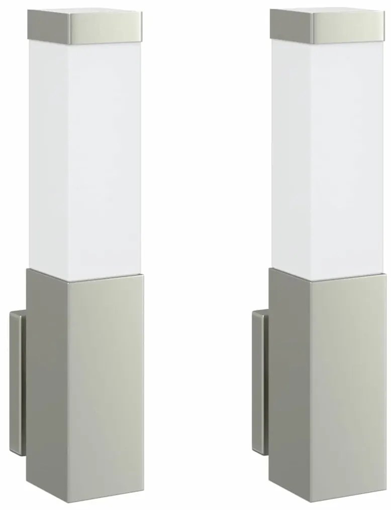Kültéri Fali Lámpák 2 pcs Ezüst 10.5 x 6 x 35 cm