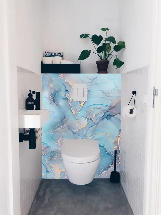 Wallplex fürdőszobai dekorpanel Light Blue Marble (Méret: 1db 90x200 79.980 Ft)