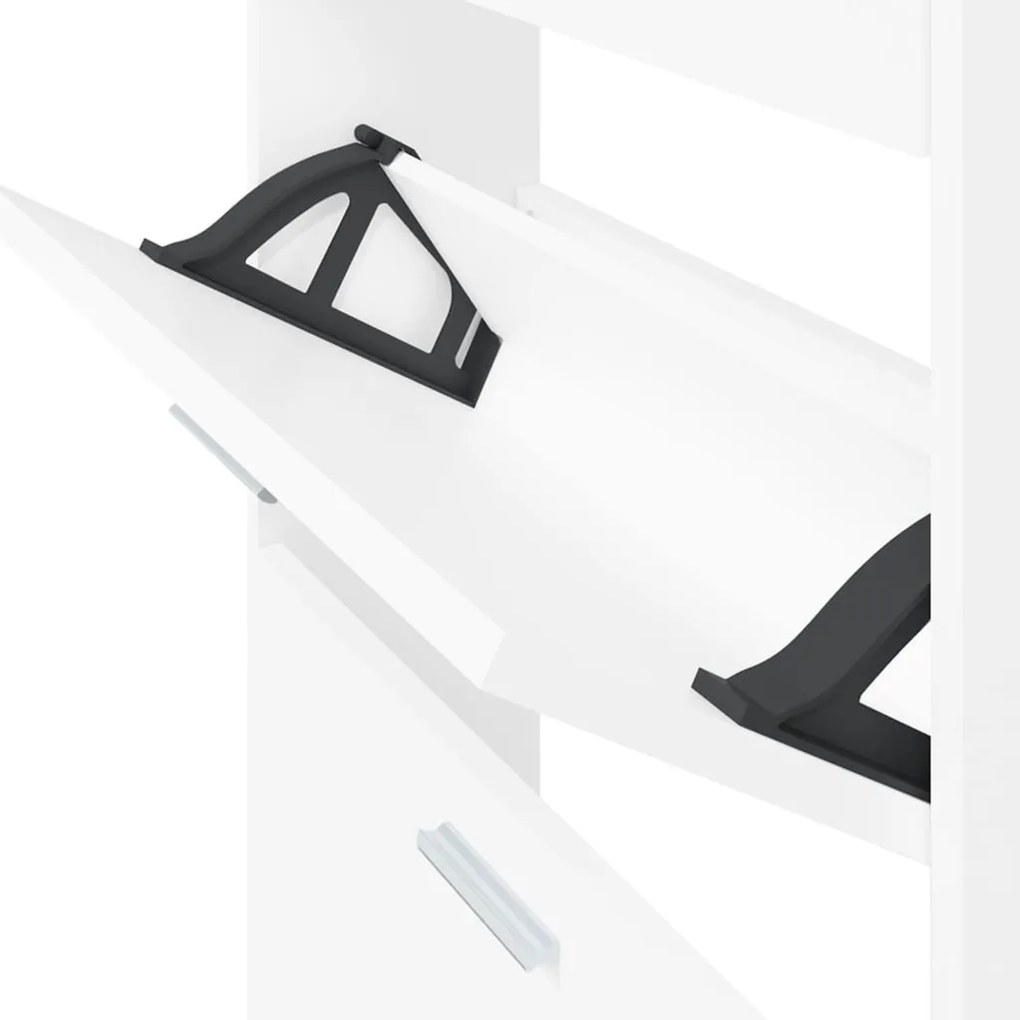 fehér, rétegelt fa cipősszekrény 59 x 17 x 108 cm