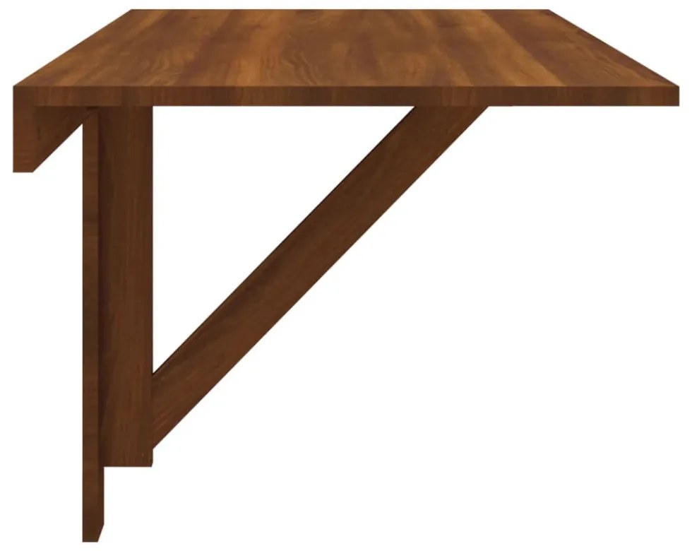 barna tölgy szerelt fa összecsukható fali asztal 100x60x56 cm