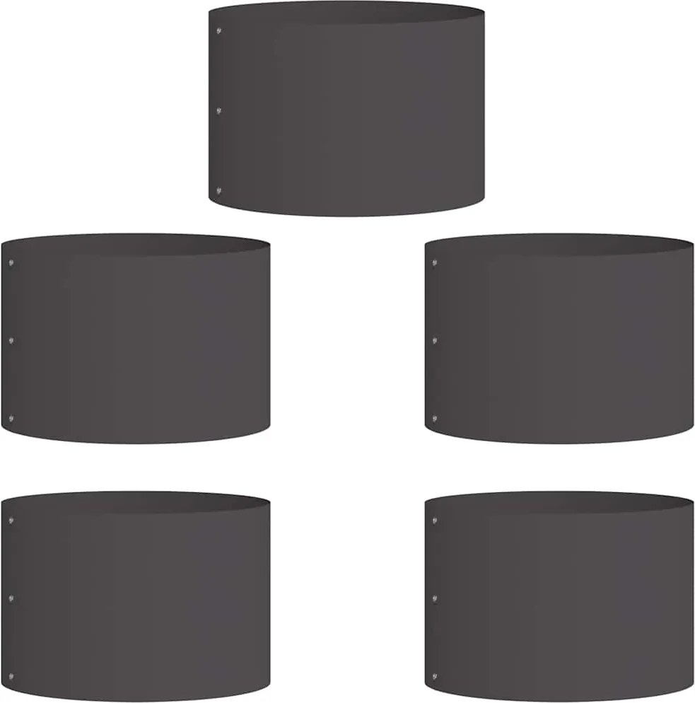 vidaXL Ültető gyűrű 5 pcs Fekete 30 x 30 x 20 cm
