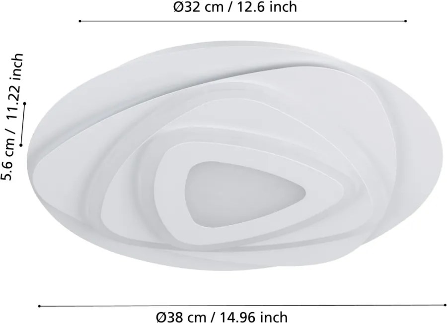 EGLO 900864 PALAGIANO Kerek Mennyezeti Lámpa Fehér LED IP20