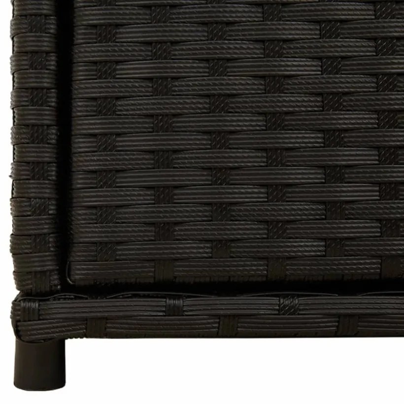 fekete polyrattan kerti tárolószekrény 105 x 55 x 113 cm