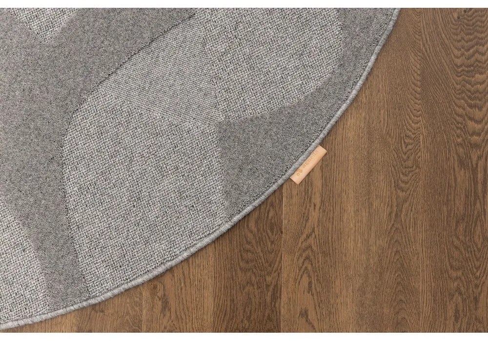 Szürke gyapjú kerek szőnyeg ø 200 cm Morphic Botanica – Agnella