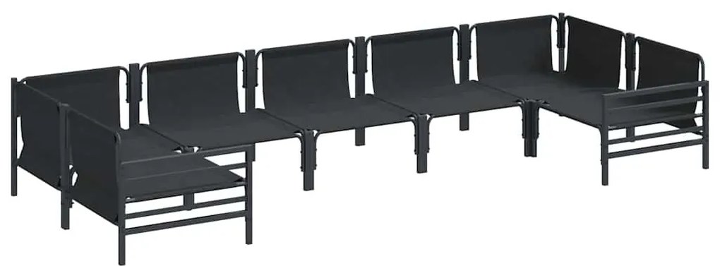 Kerti Kanapé Szett 7 pcs Antracitszürke Acél