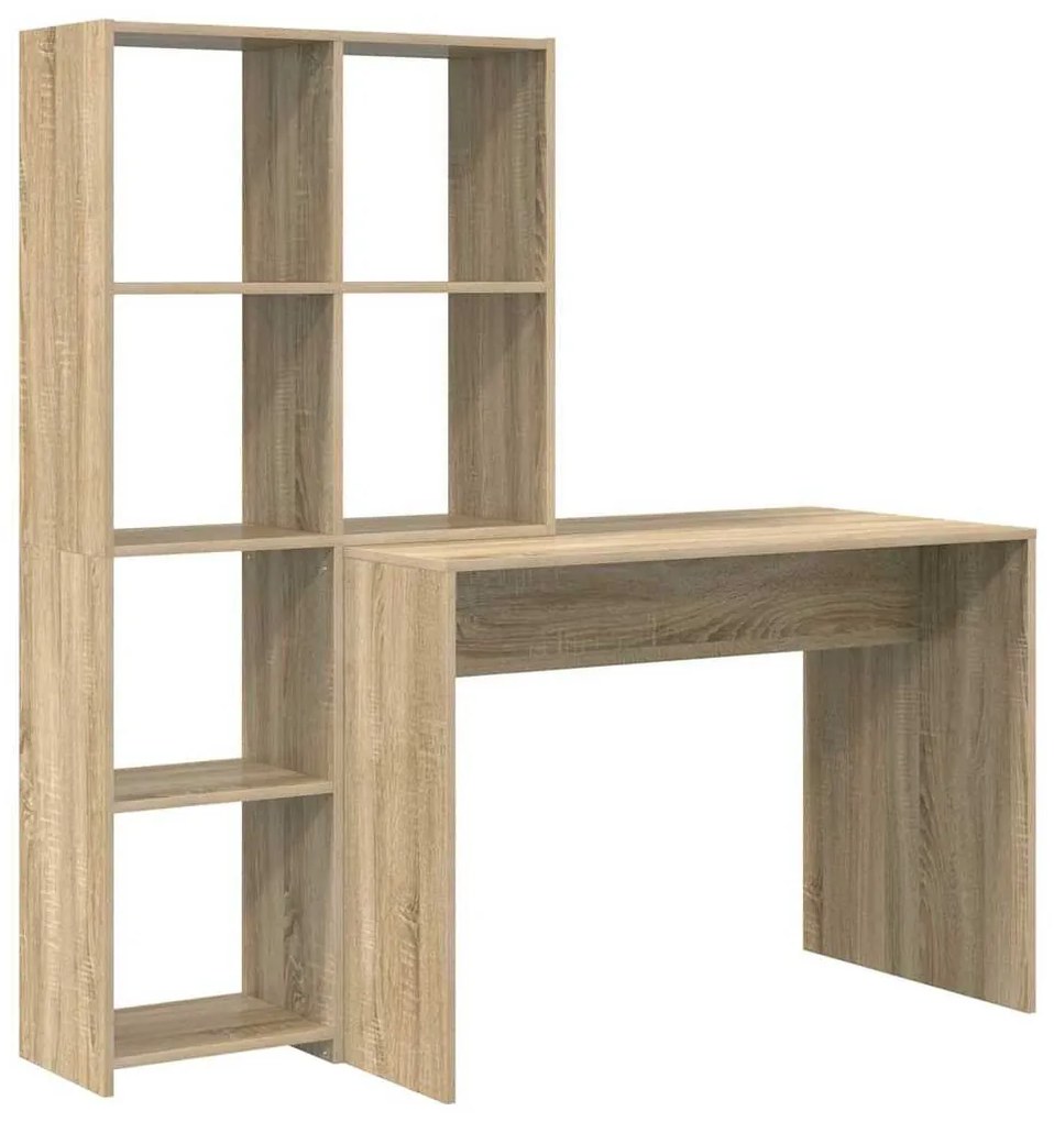 Asztal polcokkal sonoma tölgy 138.5 x 55 x 143 cm Faanyag