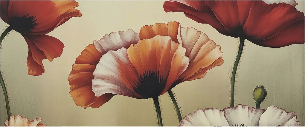 Fotótapéta Dekoratív Fali Tapéta Képekkel Vidám pipacsok 250x104