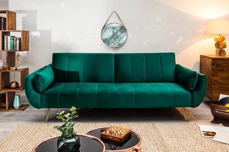 Összecsukható kanapé Divani II smaragdzöld 215cm