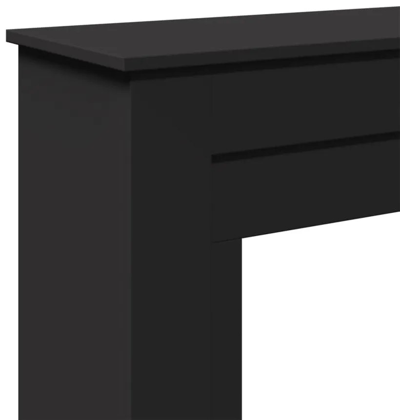 fekete szerelt fa kandallóburkolat 90 x 30 x 90 cm