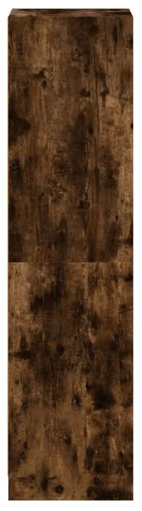 füstös tölgy színű magasszekrény üvegajtókkal 35 x 37 x 142 cm
