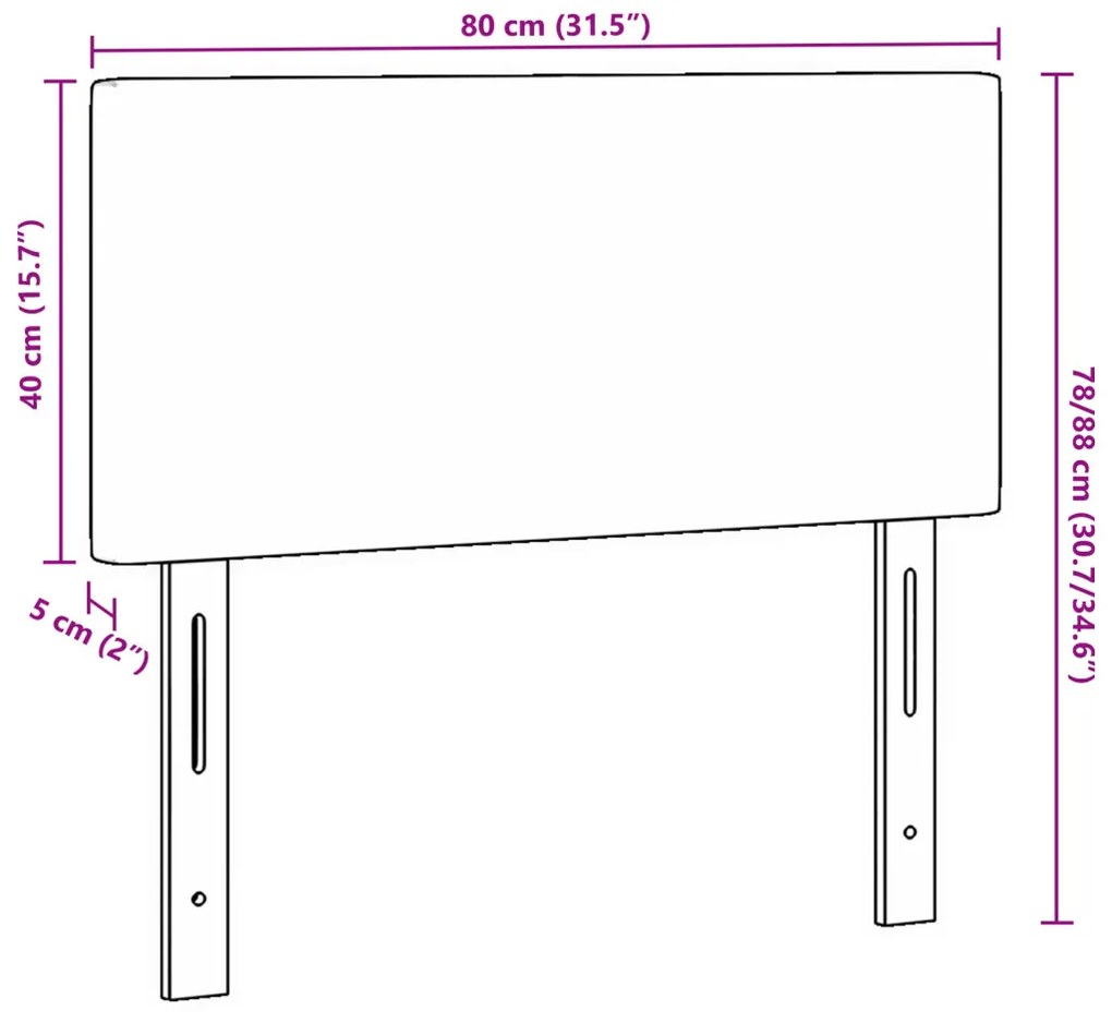 LED ágytámla LED -es lámpákkal Szürke zöld 80 cm szövet