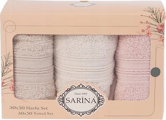 Konyhai törölköző szett 3 db-os pasztell színek Damask v2