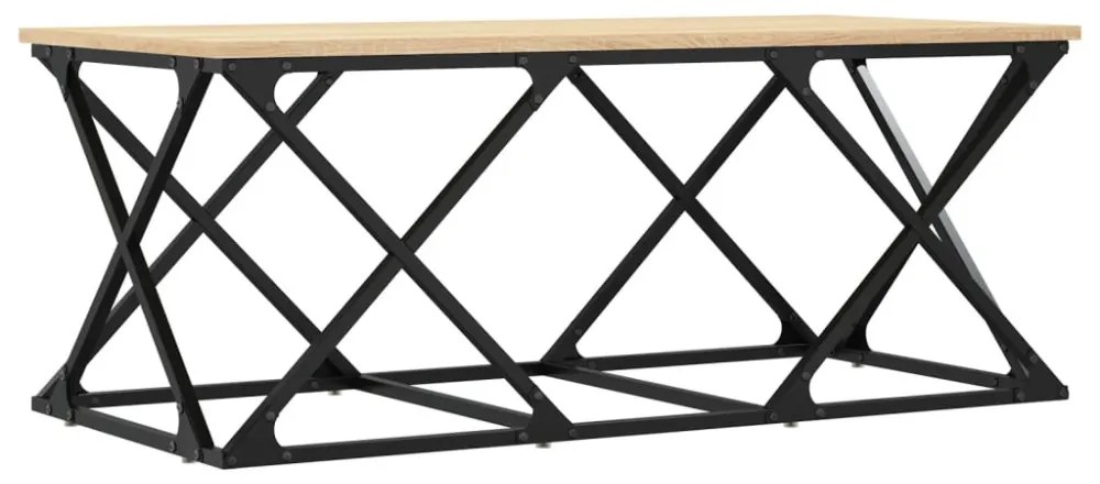 sonoma tölgy színű szerelt fa dohányzóasztal 100 x 49 x 40 cm