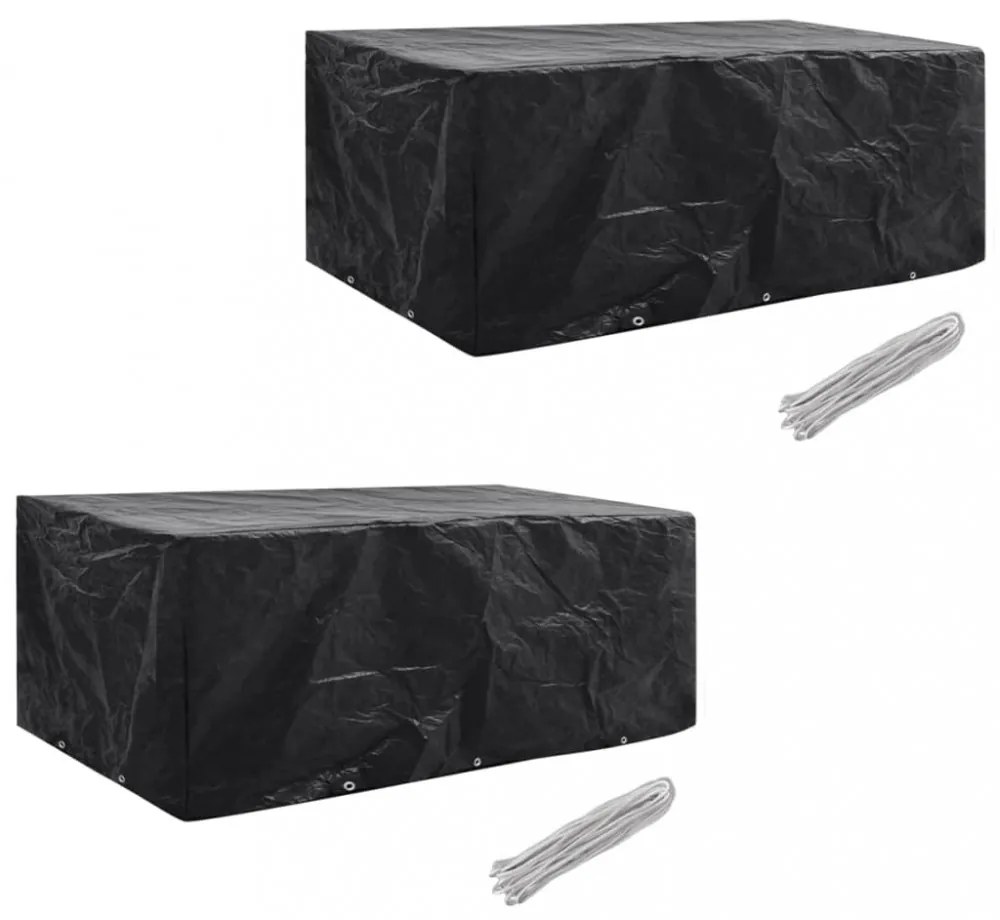 2 db 8 személyes polyrattan szett huzat 10 lyukkal 229 x 113 cm