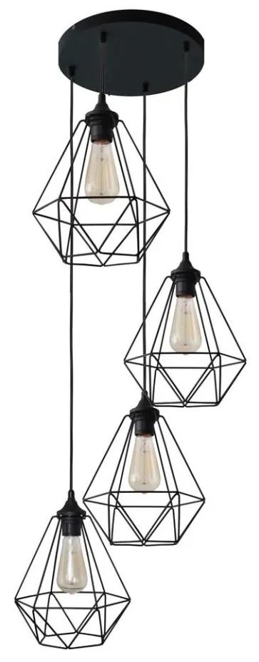 Csillár zsinóron KARO 4xE27/15W/230V