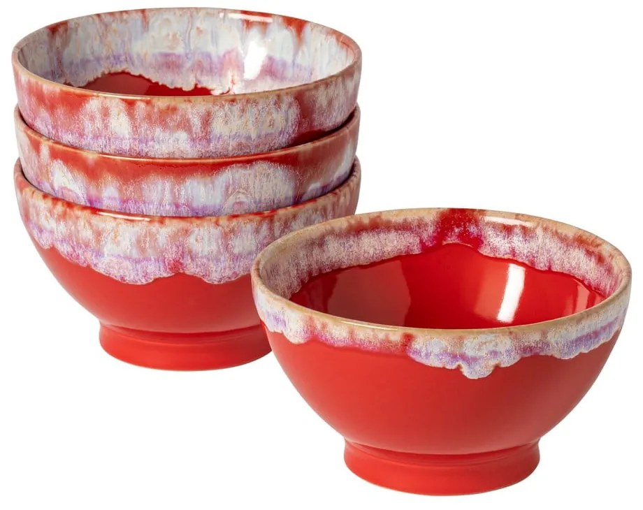 Piros agyagkerámia tál szett 4 db-os ø 15 cm Latte – Costa Nova