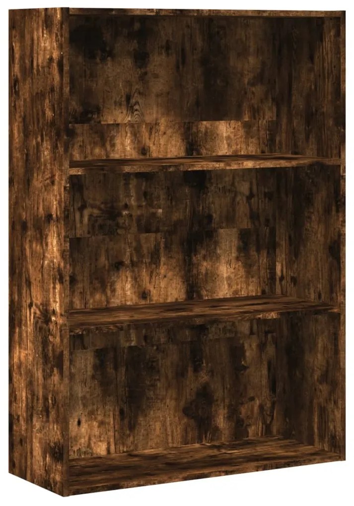 füstös tölgy színű szerelt fa könyvespolc 80 x 30 x 114 cm