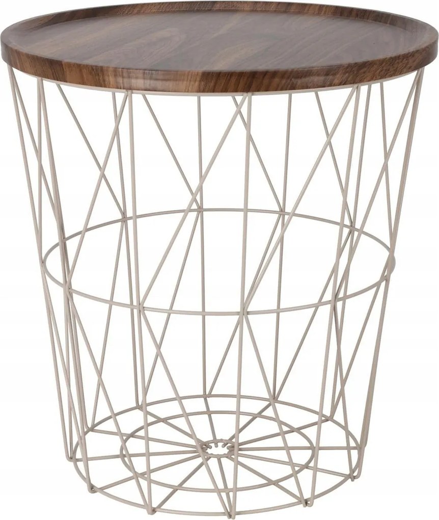 Oldalsó asztal fém talppal 37xh39 cm Kerek Scandi Dohányzóasztal nappaliba