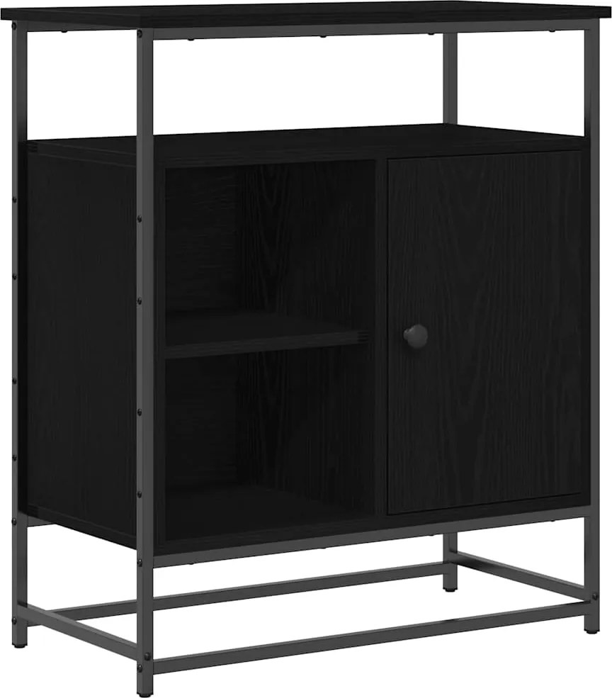 vidaXL Széf Fekete tölgy 69 x 35 x 80 cm Faanyag