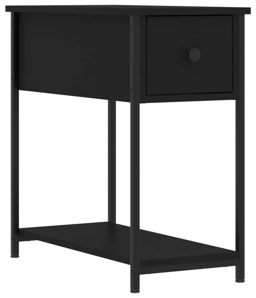 2 db fekete szerelt fa éjjeliszekrény 30x60x60 cm