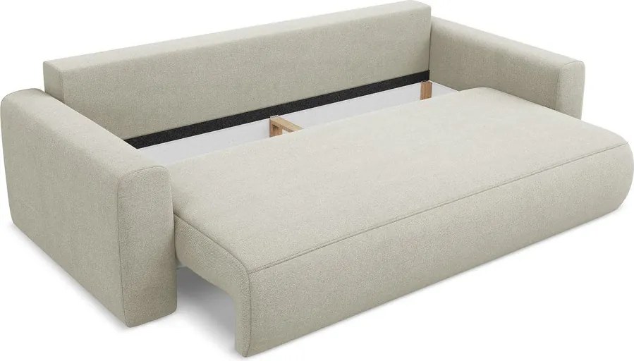 Bézs kinyitható-tárolóhelyes kanapé 238 cm Kapua – Makamii