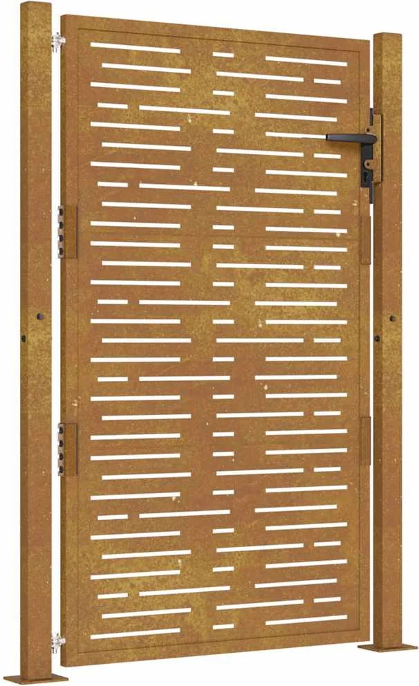 vidaXL Corten acél kerti kapu 100x125 cm, négyzet alakú kivitelben