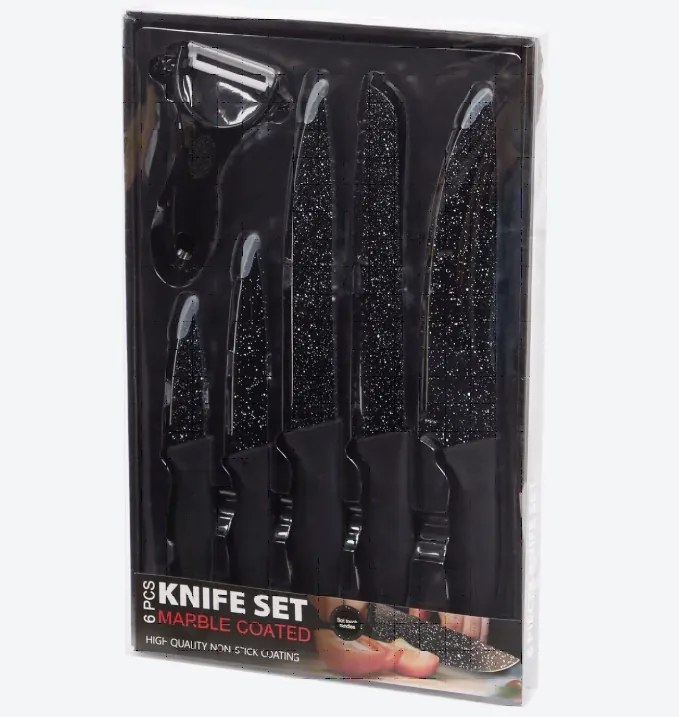 Konyhai késkészlet 6in1 Marble Csúszásgátló Design!