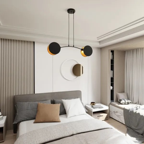 Csillár zsinóron MOTIF 2xE27/15W/230V fekete