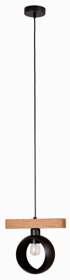 Duolla - Kábelre függesztett csillár IRONLINE 1xE27/15W/230V fenyő tölgy/fekete