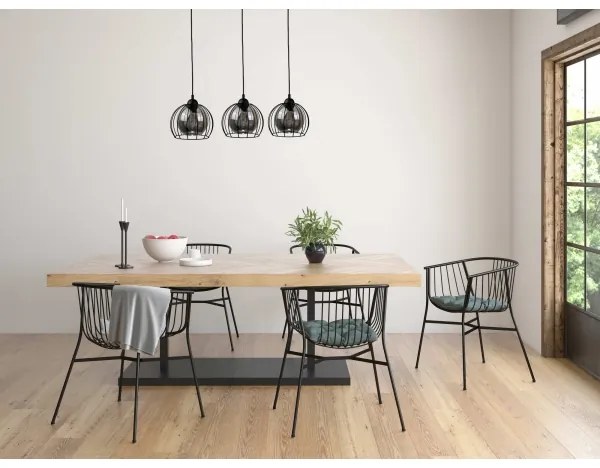 Csillár zsinóron SOLO BLACK 3xE27/60W/230V