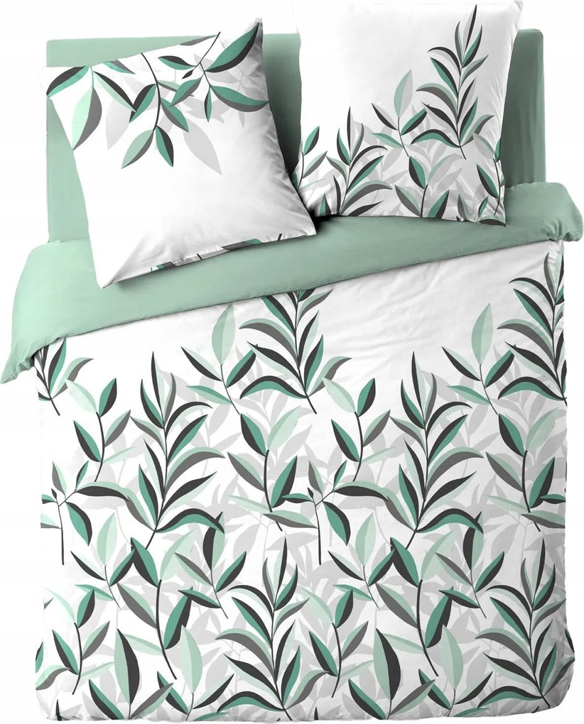 Pamut Ágyneműhuzat Zöld Növényi Mintás Eldorado 240 x 220 cm