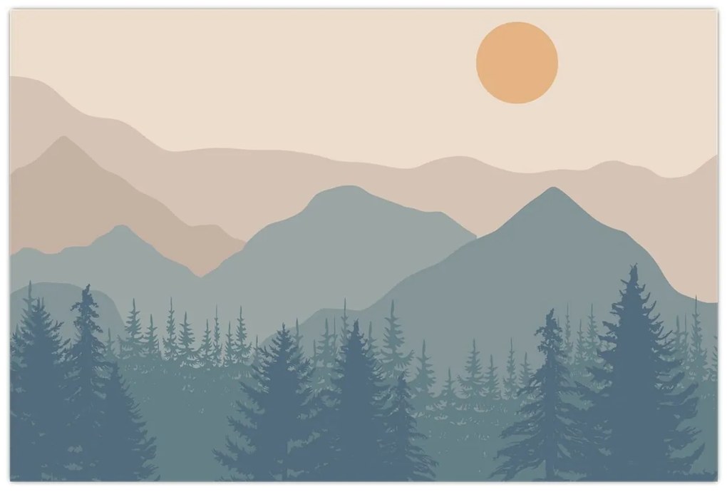 Kép - Türkiz hegység N⁰1 (90x60 cm)