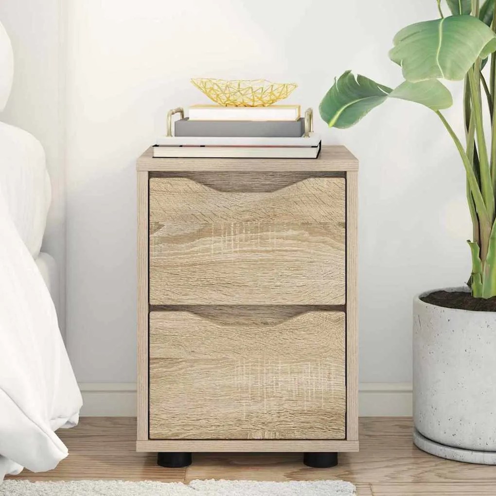 vidaXL Éjjeli asztal fiókkal Sonoma tölgy 30,5 x 30 x 43 cm Faanyag