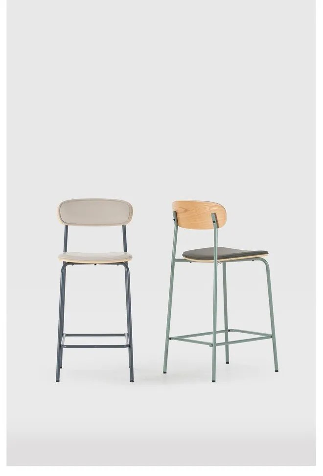 Sötétzöld kárpitozott bárszék szett 2 db-os (ülésmagasság 65,5 cm) Saula – Marckeric