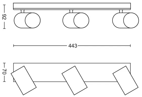 Philips 50593/30/PN - Spotlámpa MYLIVING KOSIPO 3xGU10/5,5W/230V